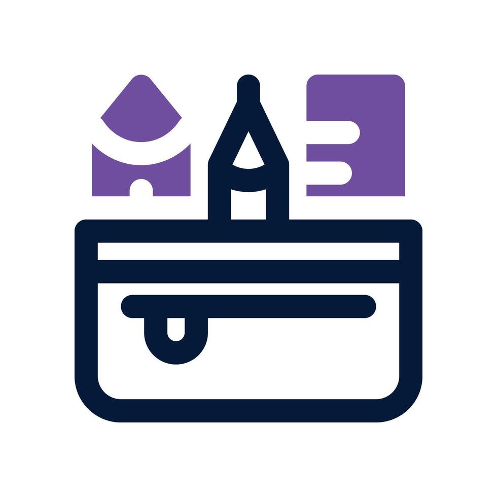 pencil box icon. dual tone icon for your website, mobile, presentation, and logo design. vector