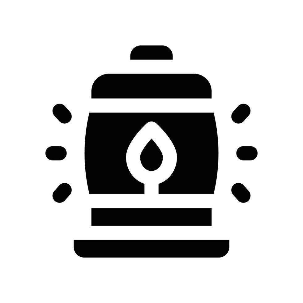 oil lamp icon. glpyh icon for your website, mobile, presentation, and logo design. vector