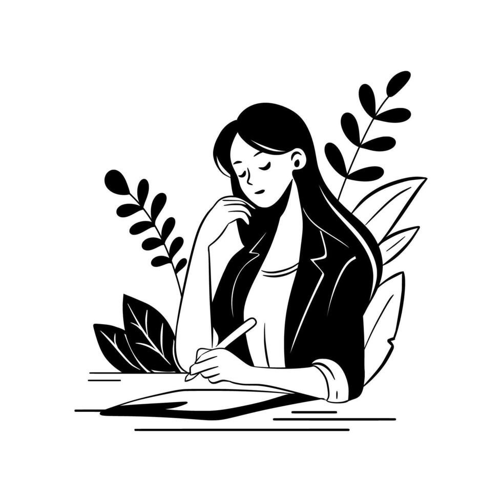 Women work in the office vector