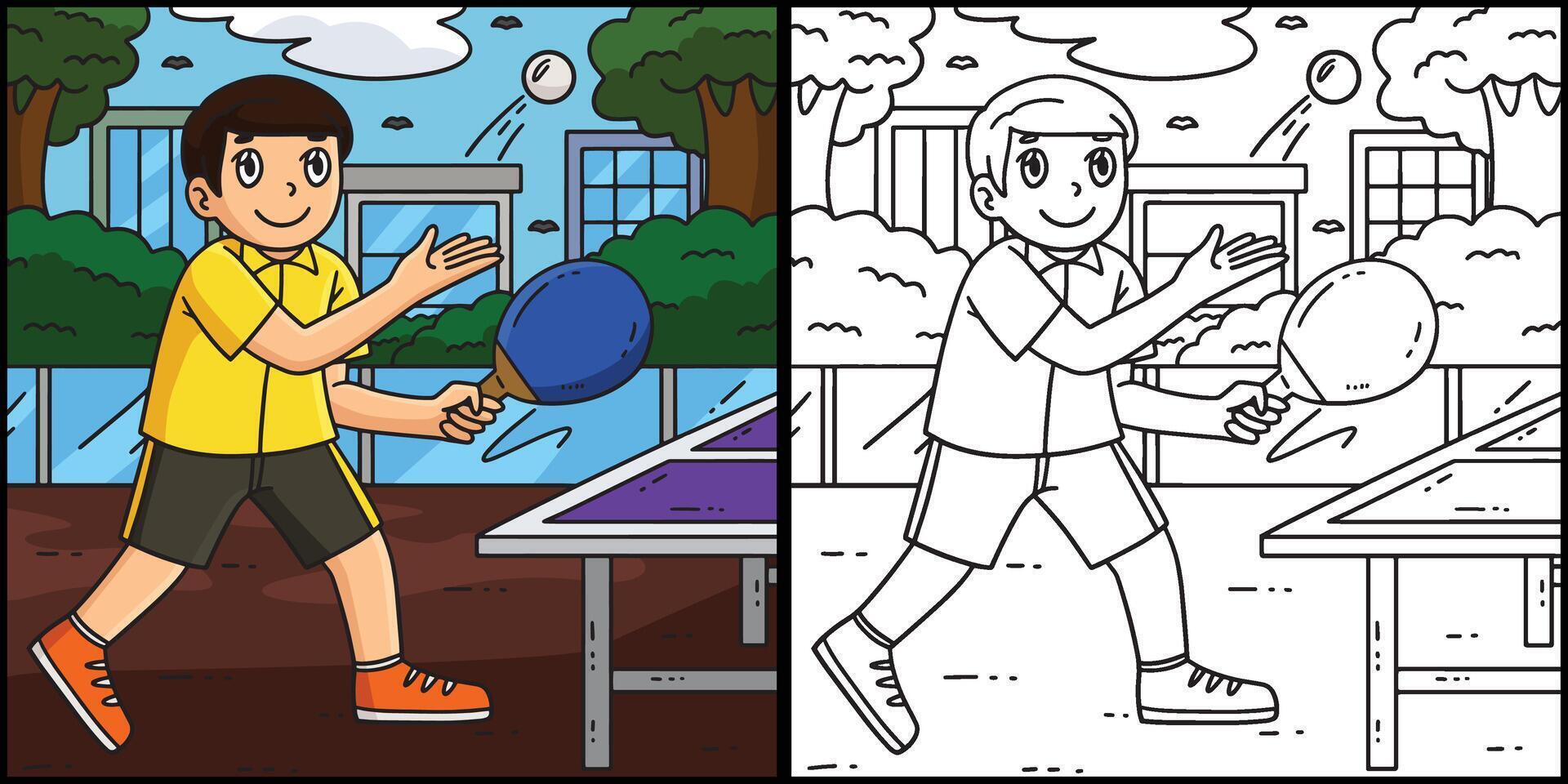 Table Tennis Player doing Toss Serve Illustration vector