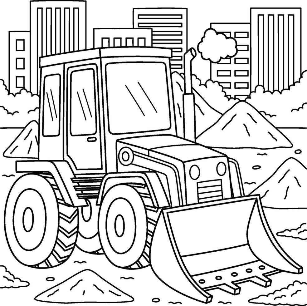 Construction Loader Coloring Page for Kids vector