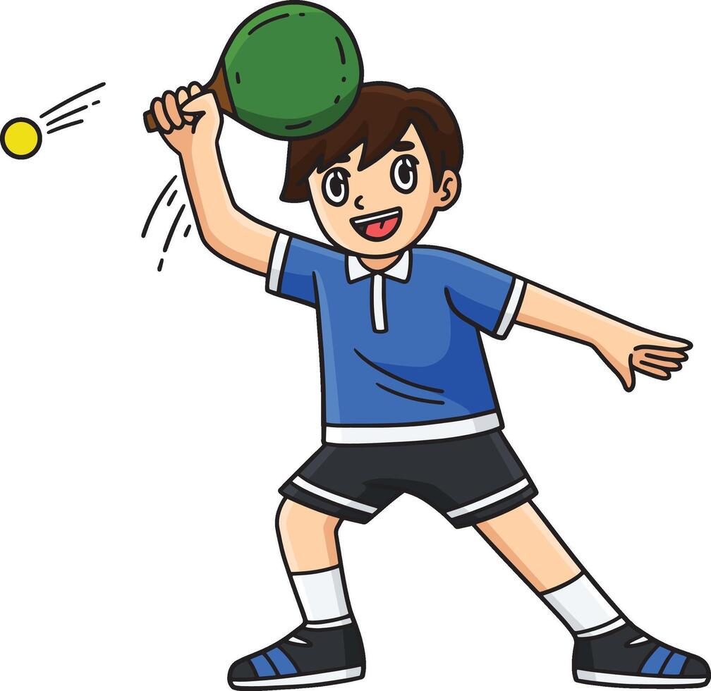 Table Tennis Player Forehand Position Clipart vector