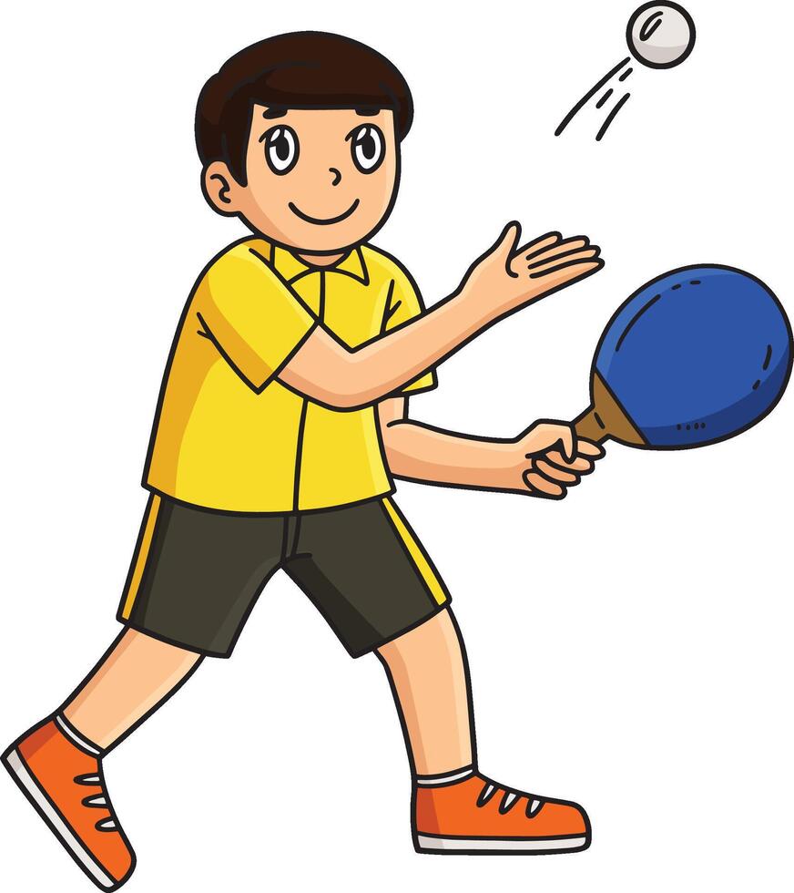 Table Tennis Player doing a Toss Serve Clipart vector