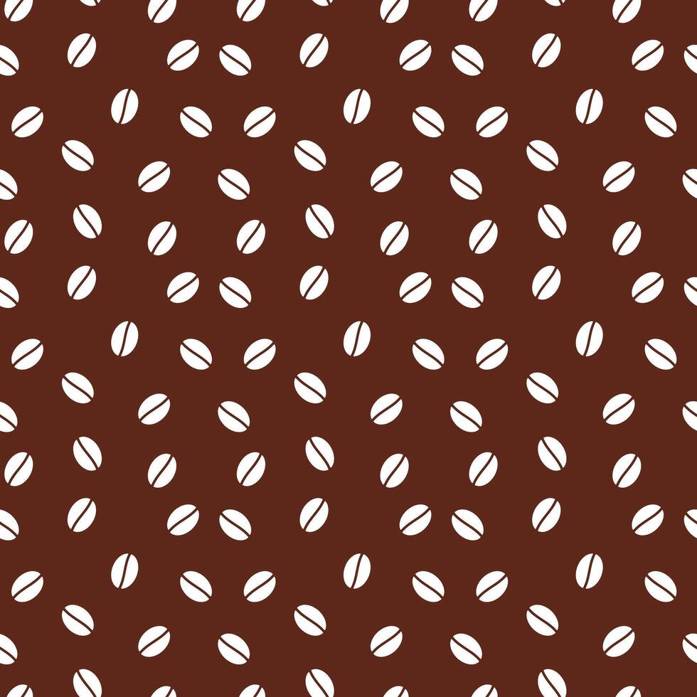 Coffee beans seamless pattern. Easily changeable colors. vector