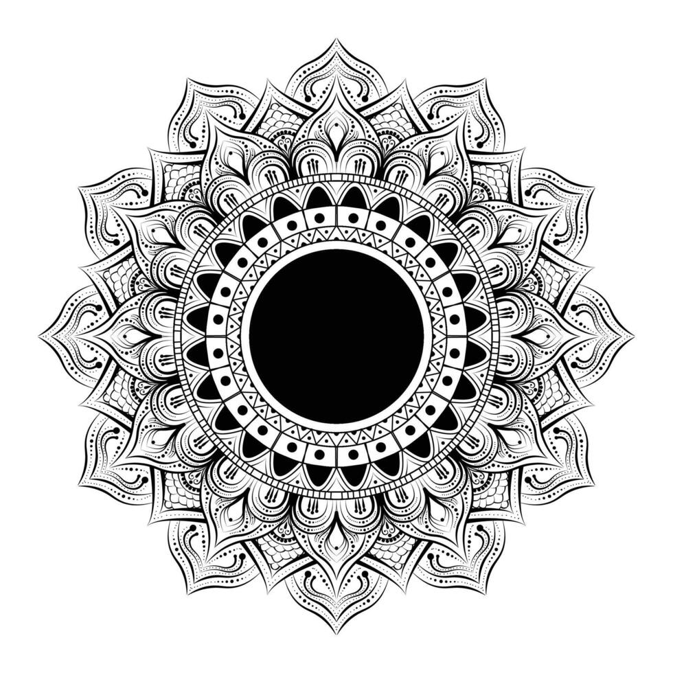 Abstract decorative mandala line art on white background vector
