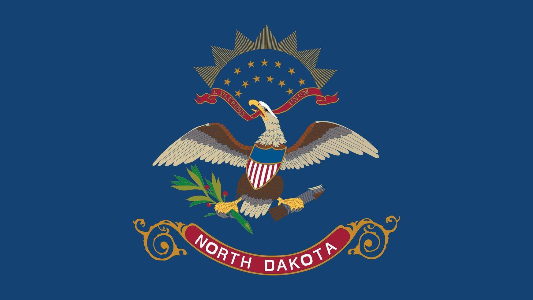 North Dakota US State Flag Illustration vector