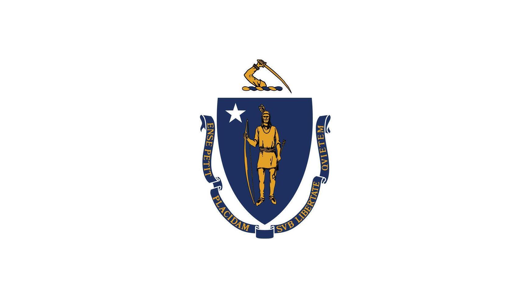 Massachusetts US State Flag Illustration vector