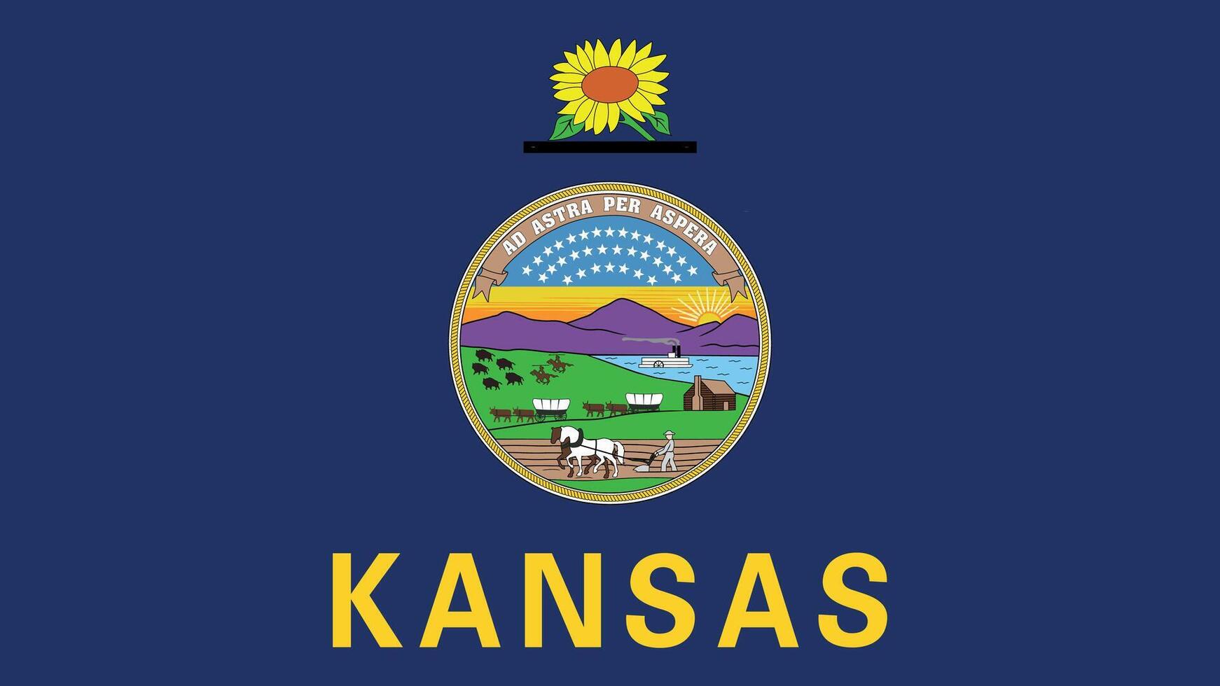 Kansas US State Flag Illustration vector