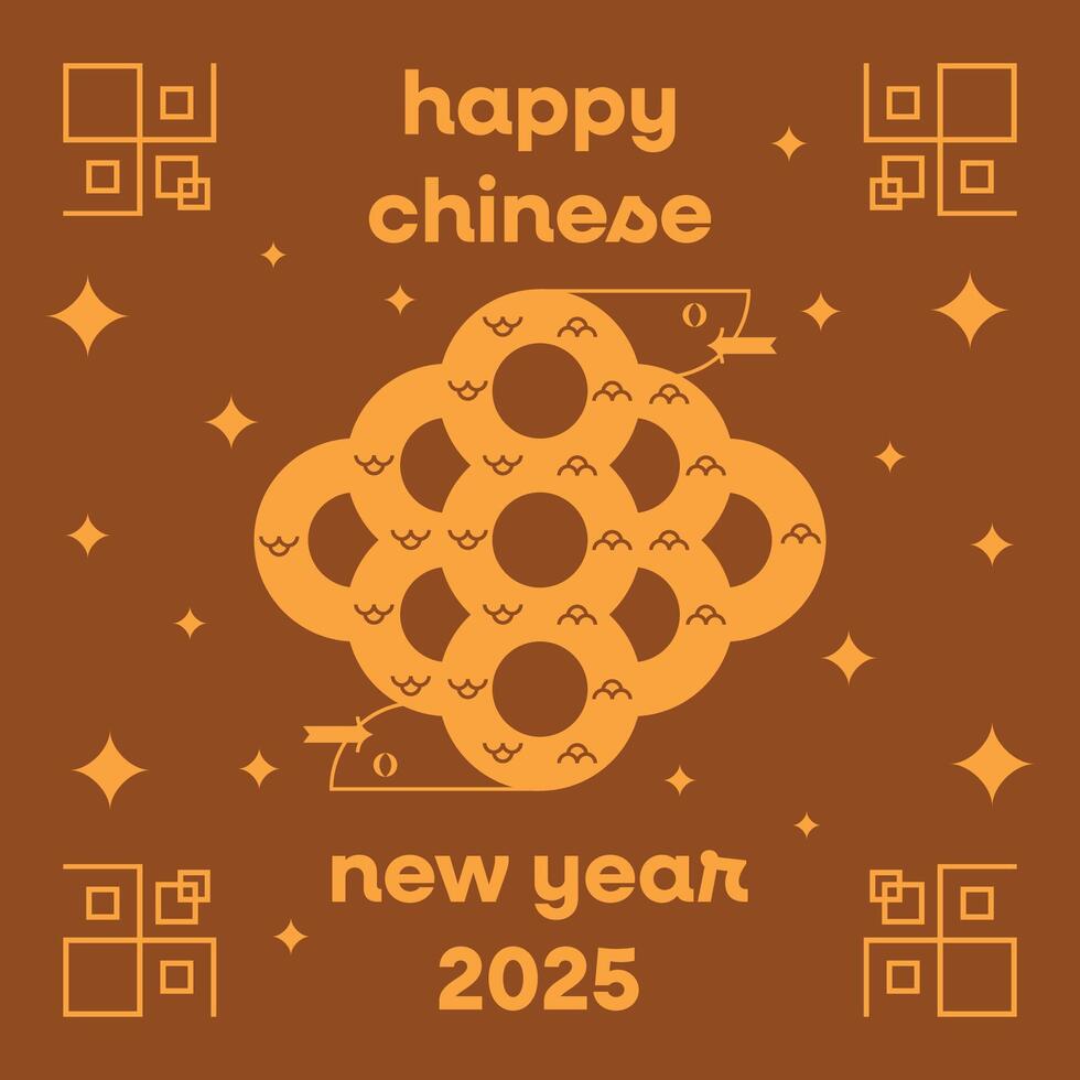 Happy lunar new year 2025 background with snake zodiac vector