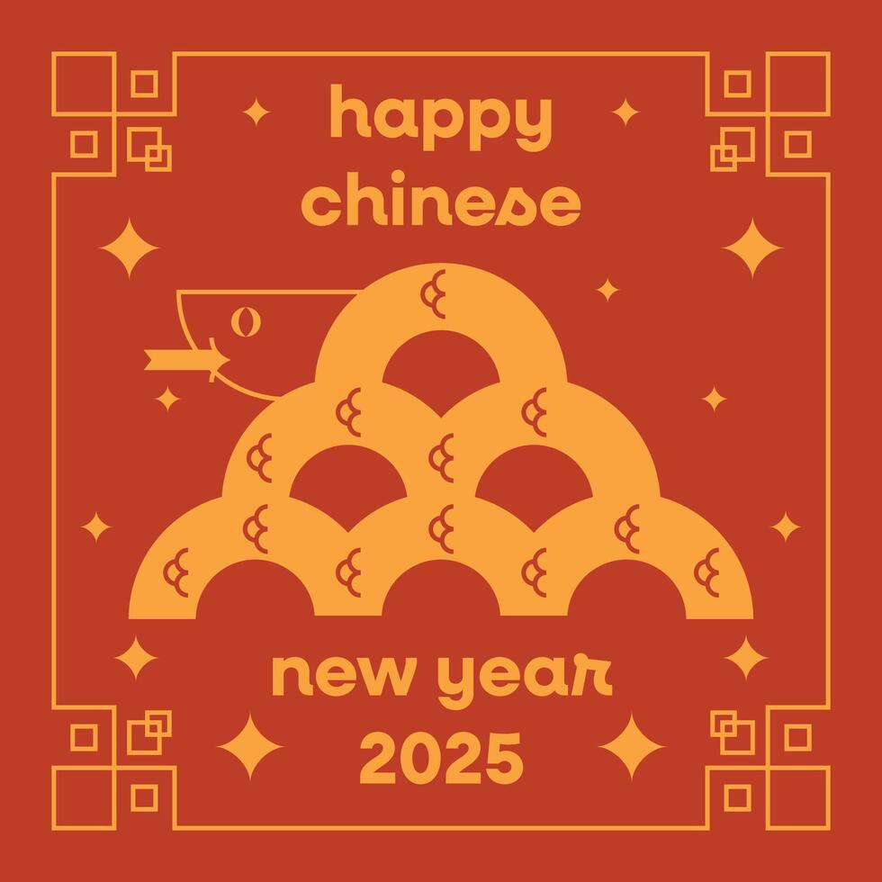 Lunar new year 2025 greeting card vector