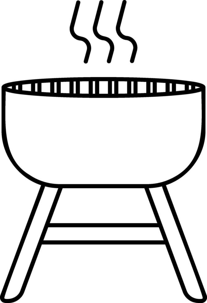 black icon of barbecue or grill no background vector