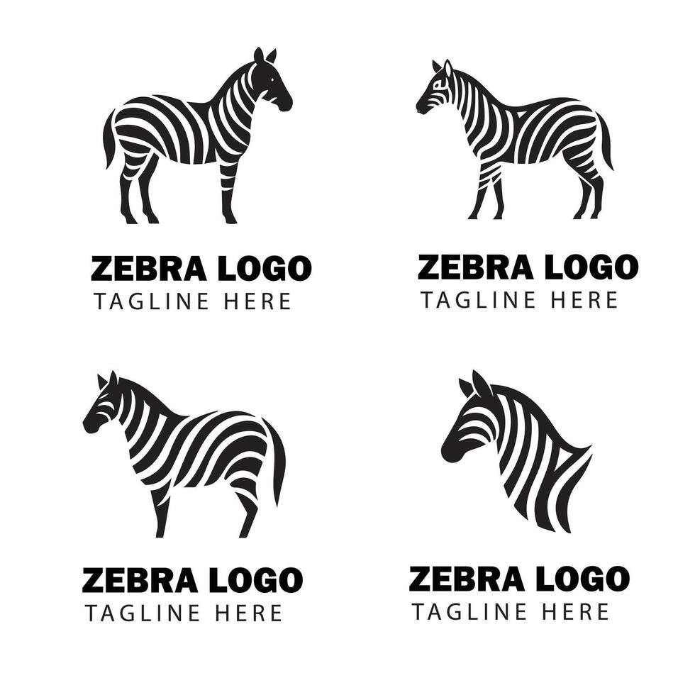Minimal zebra logo design vector