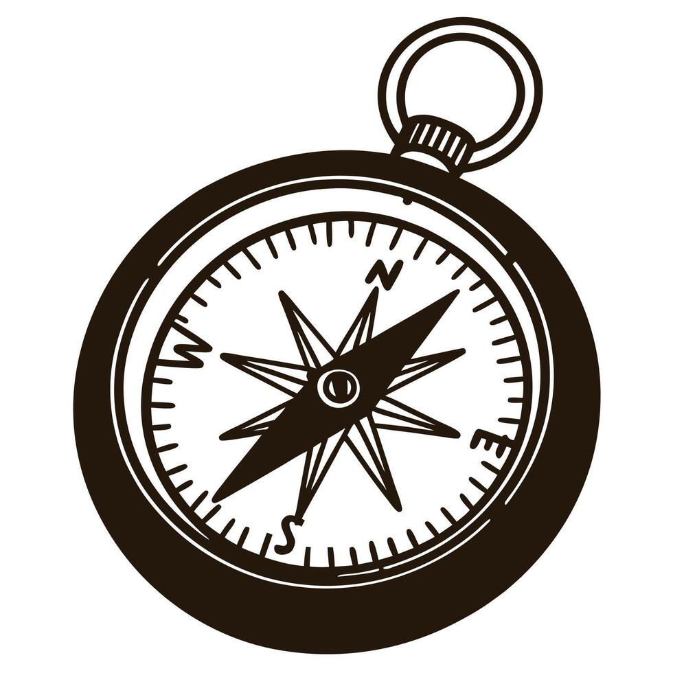 compass icon on a white background art. vector
