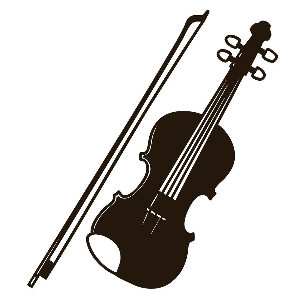 violin icon on a white background art. vector