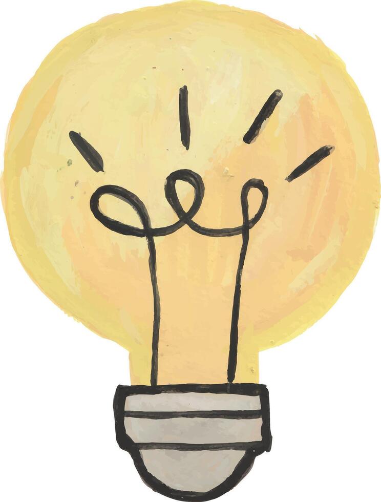 illustration of a light bulb watercolor vector