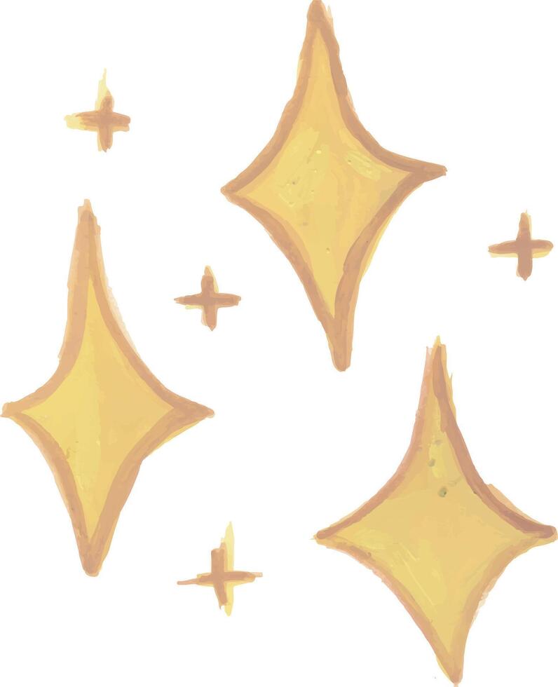 golden stars clip art sparks watercolor vector