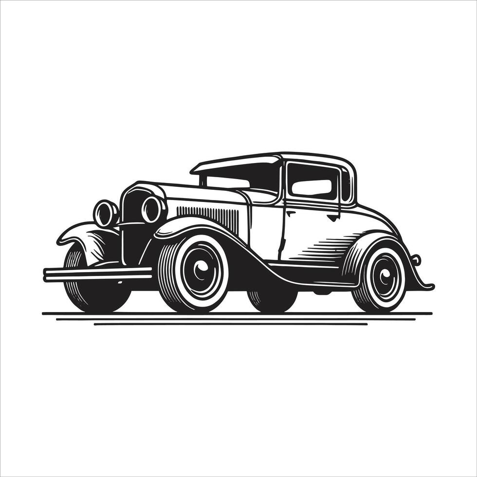 An old car logo with a black and white image vector