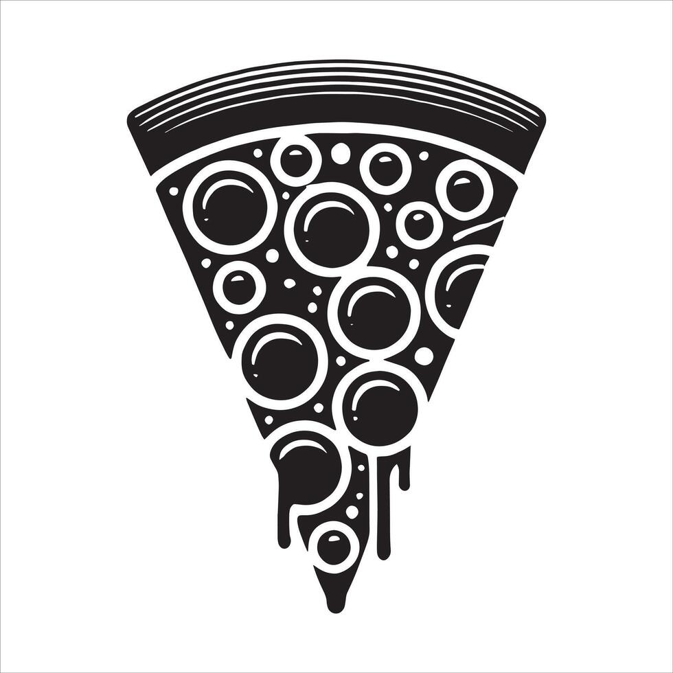 Pizza slice with bubbles on a white background vector