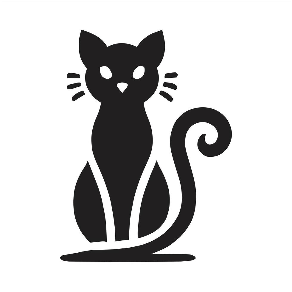 A black cat icon on a white background vector