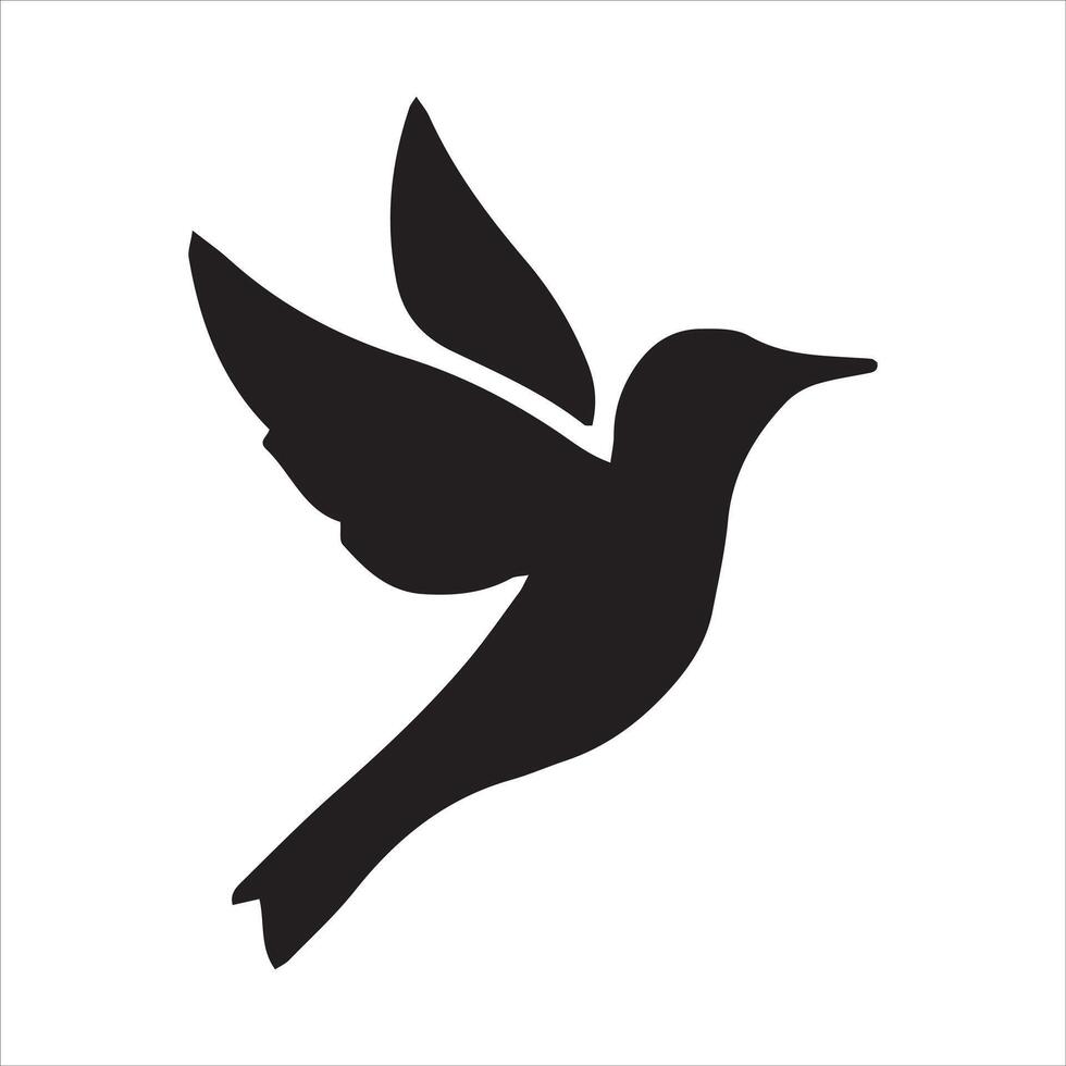 A black bird flying in the air on a white background vector