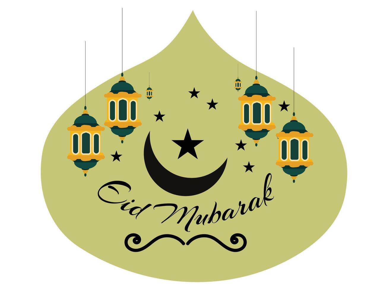 eid mubarak template vector