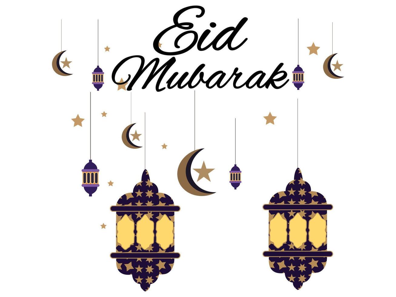 Eid mobarak or Ramadan kareem vector