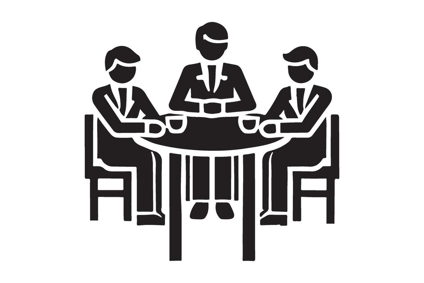 Businesspeople Having a Meeting Around a Table vector