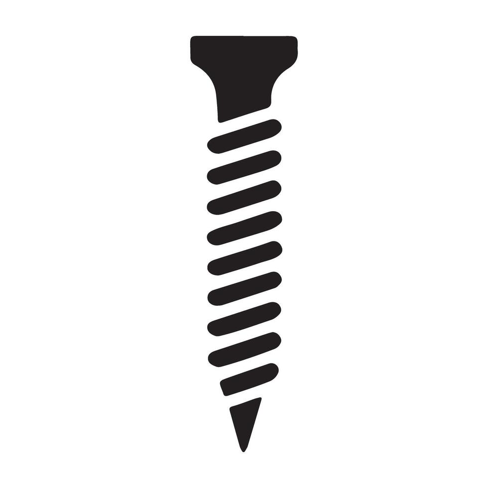Simple Screw Silhouette Illustration for DIY Projects vector