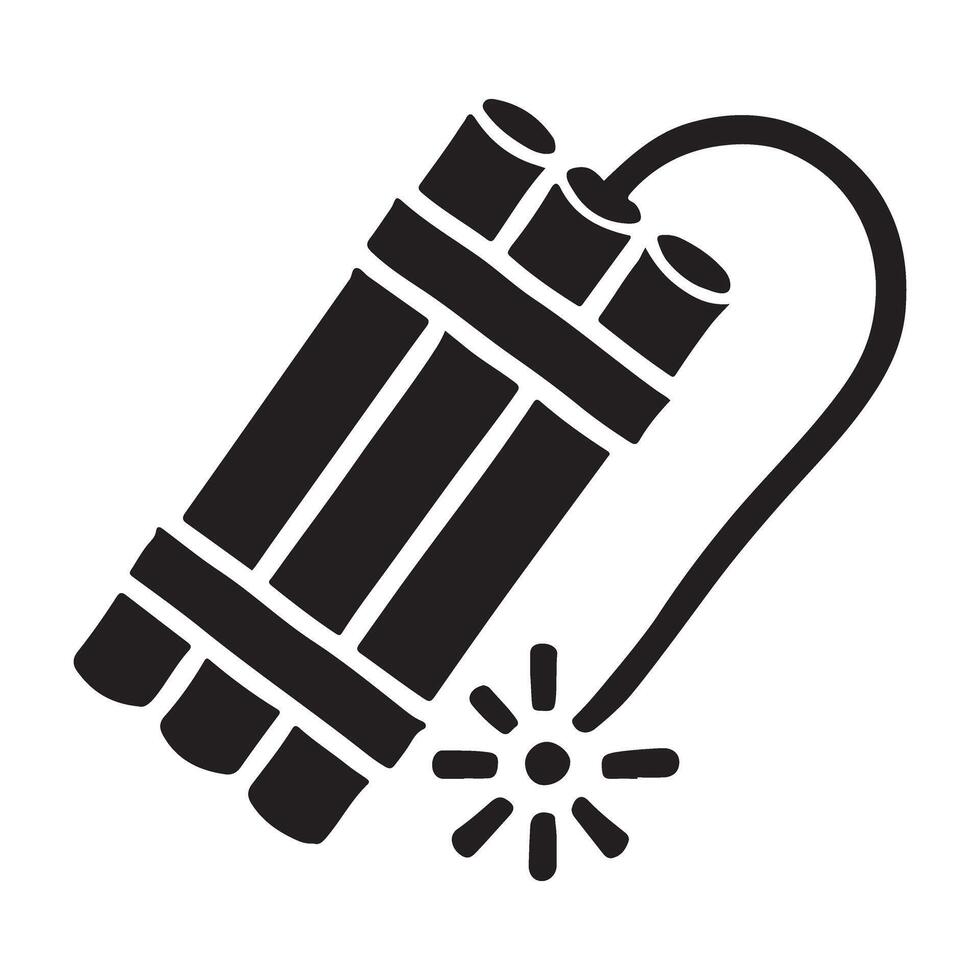 Silhouette of Dynamite Sticks with a Lit Fuse vector