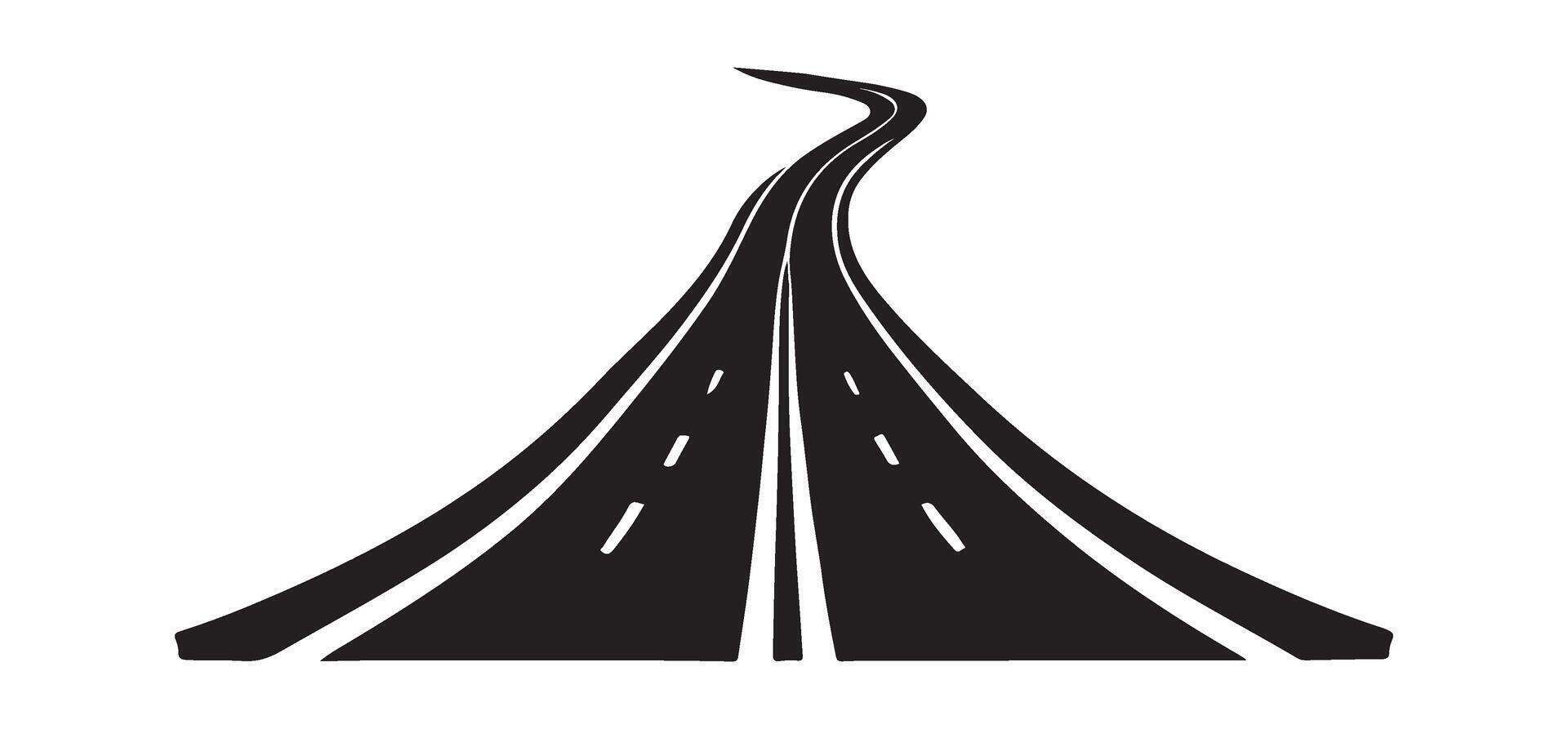 Endless Winding Road Silhouette Illustration vector