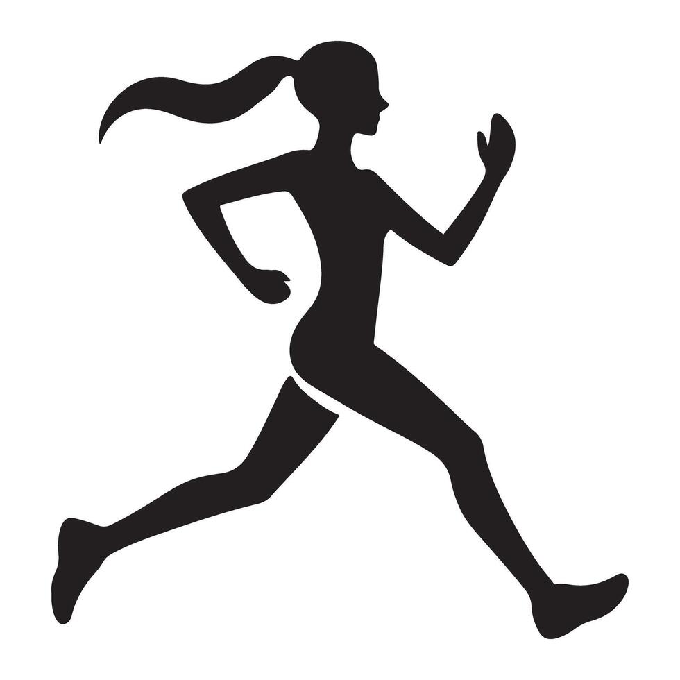 Running Woman Silhouette Illustration Dynamic Design vector
