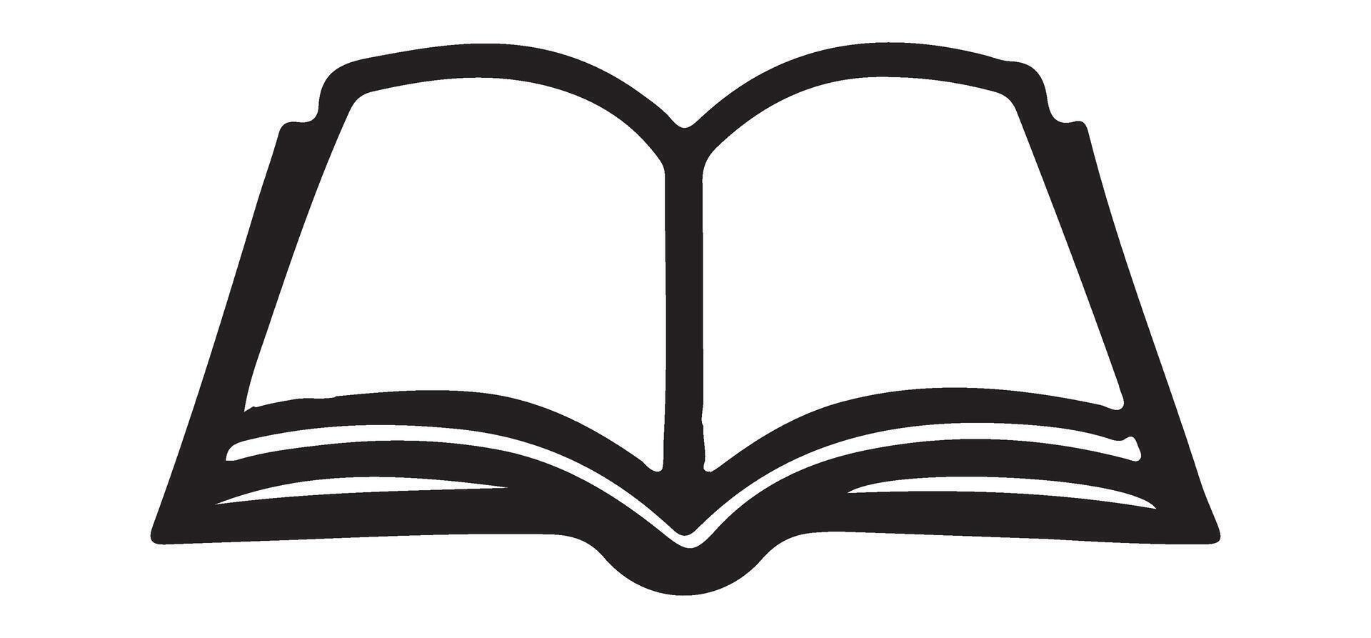Open Book Silhouette Illustration Simple art vector