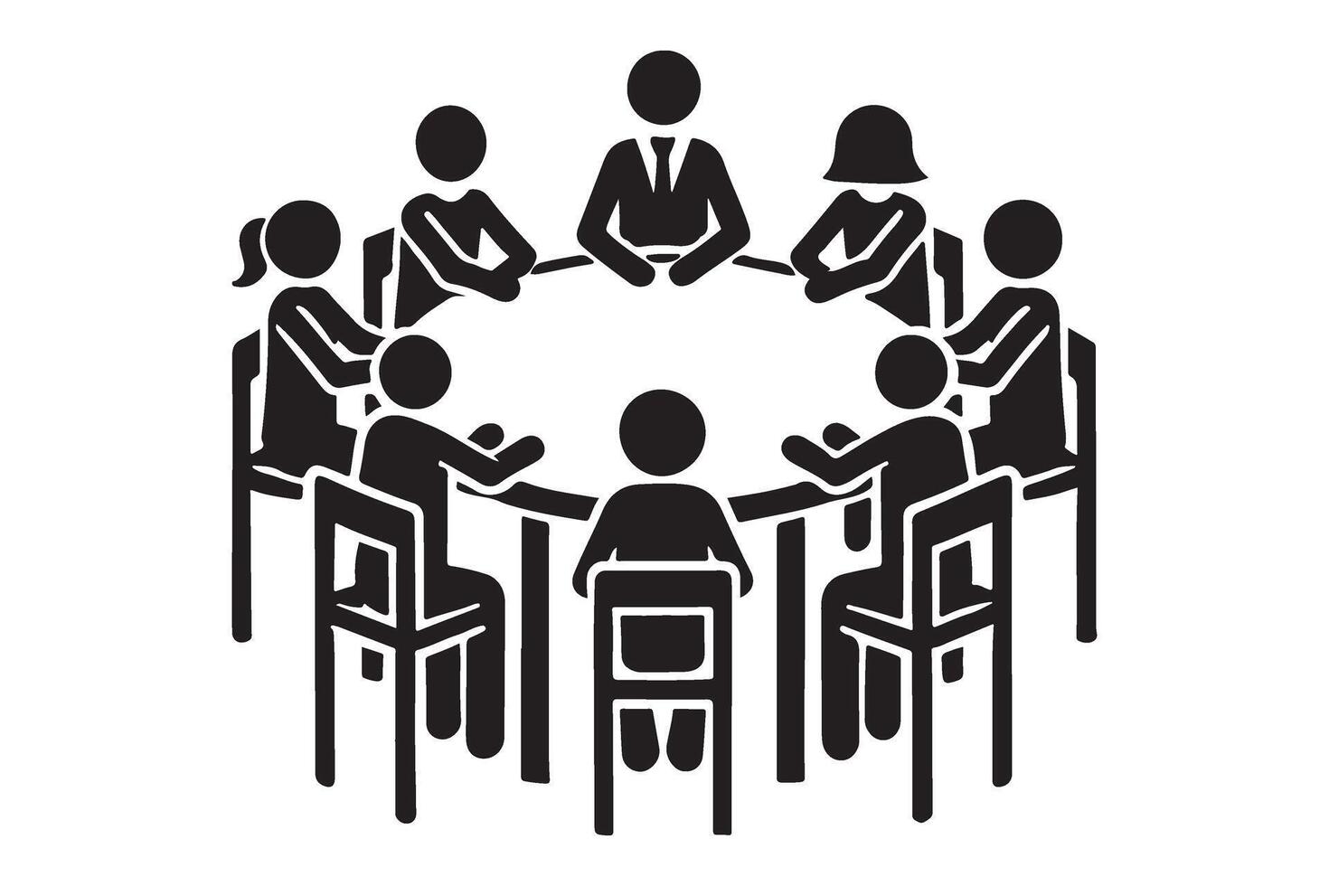 Business Meeting Around a Circular Table vector
