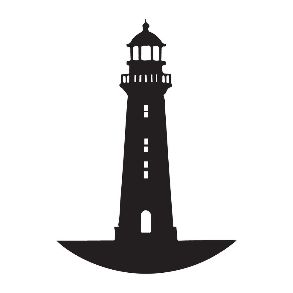 Lighthouse Silhouette Illustration for Navigation vector