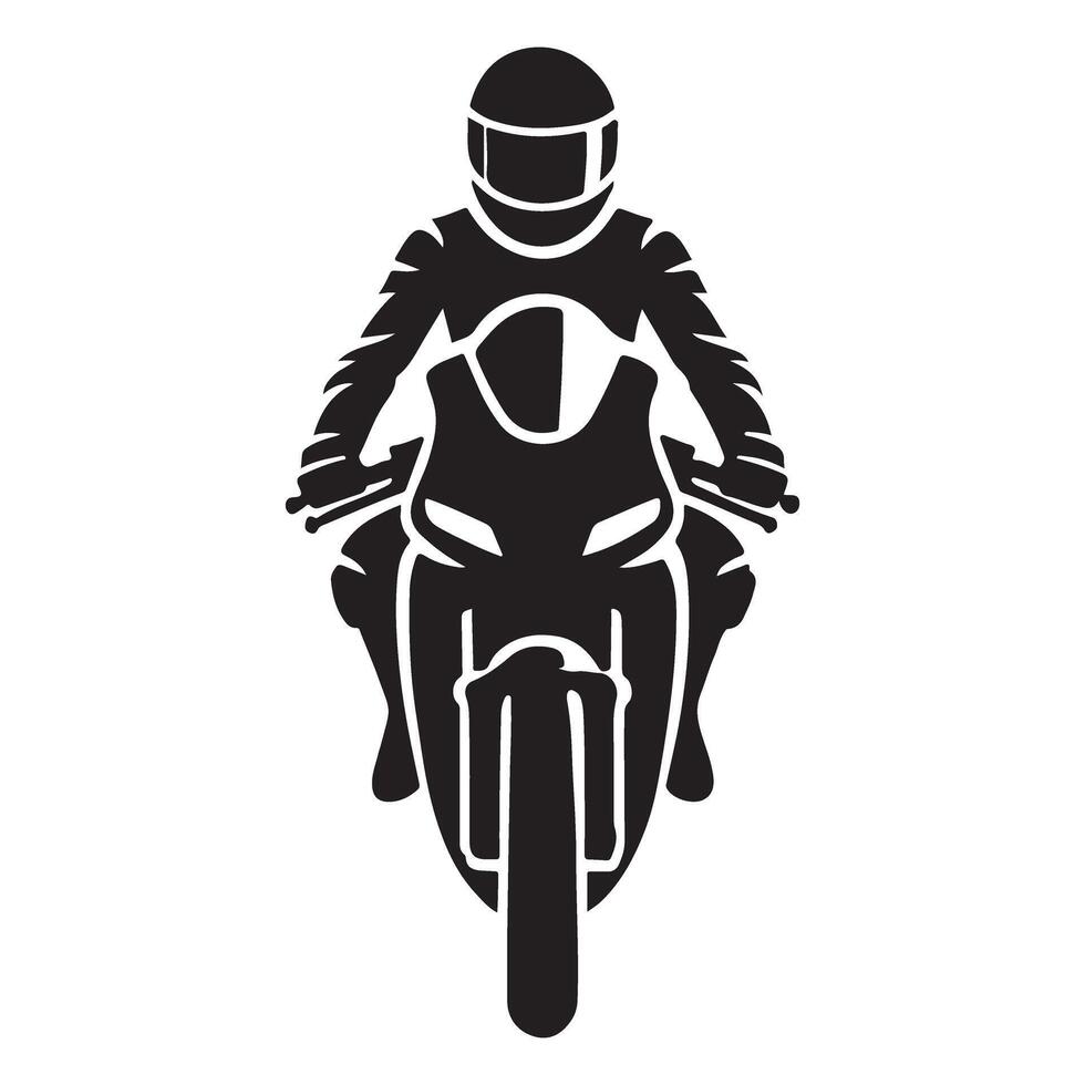 Silhouette of a Motorcycle Racer vector