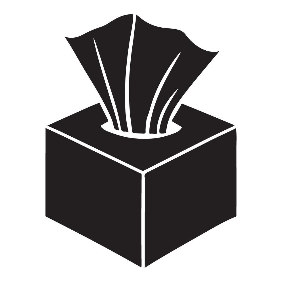 Simple Tissue Box Silhouette Icon for Websites vector