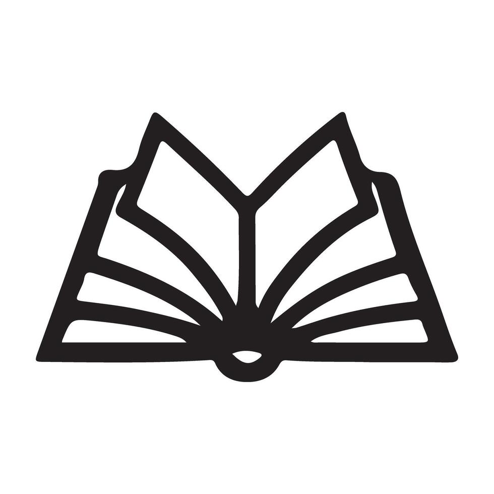 Open Book Silhouette Illustration Icon Design vector