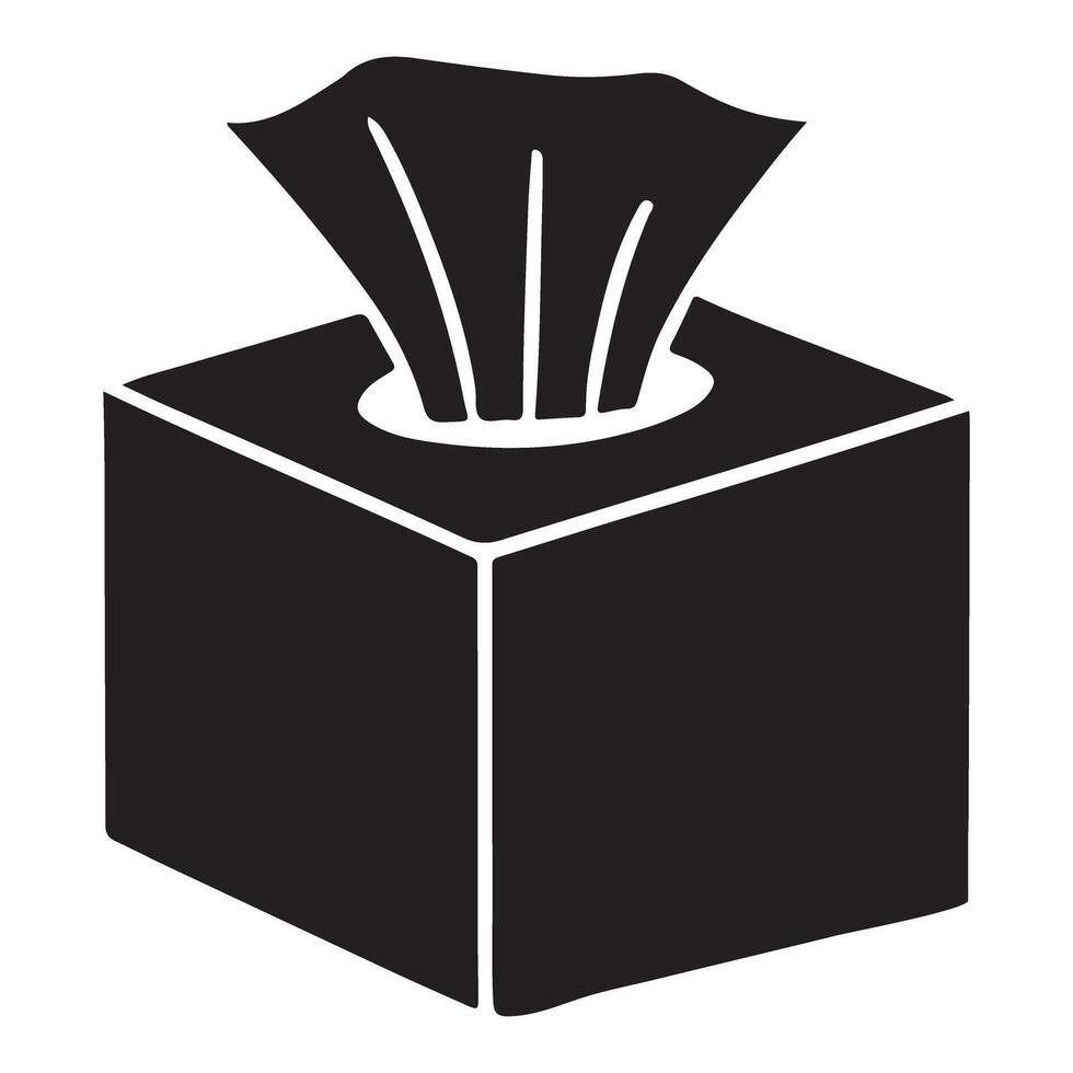 Simple Tissue Box Silhouette Illustration vector