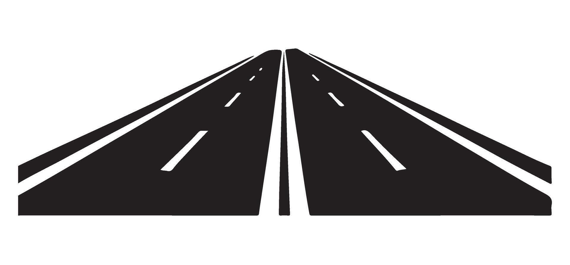 Silhouette of a Divided Highway Icon Representing Road Travel vector
