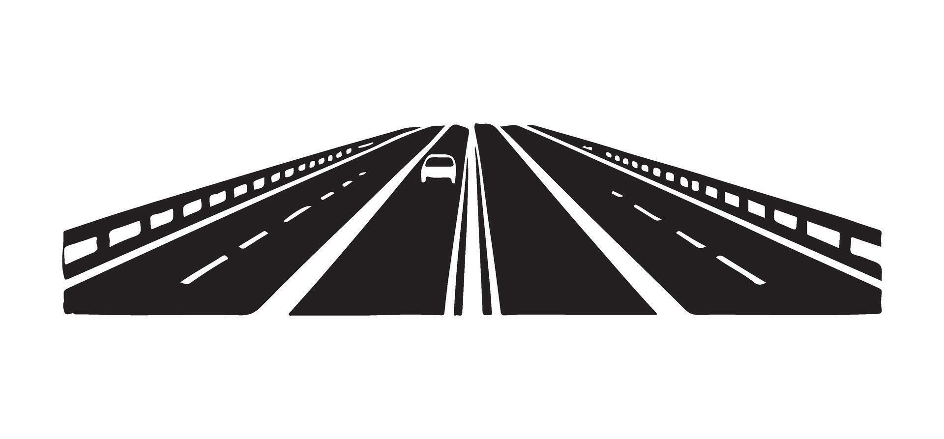 Straight Highway Silhouette Icon for Travel vector
