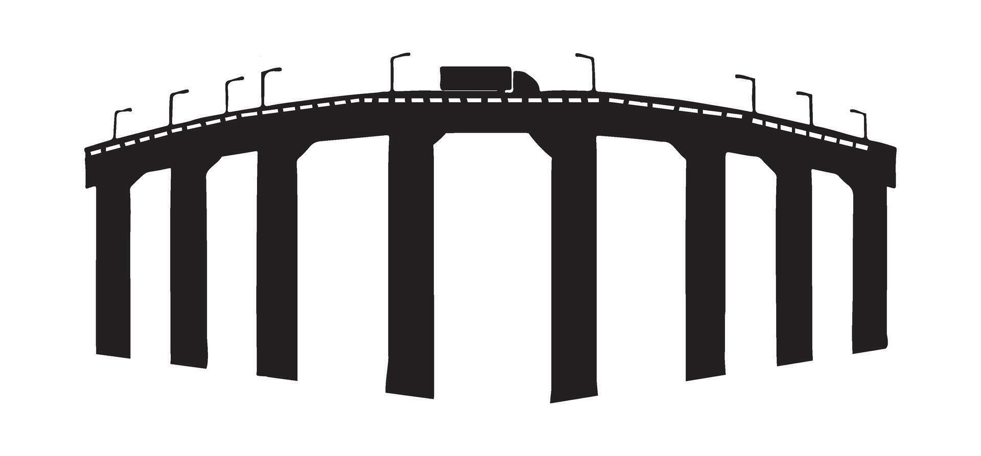 Bridge Silhouette Illustration for Transportation Designs vector