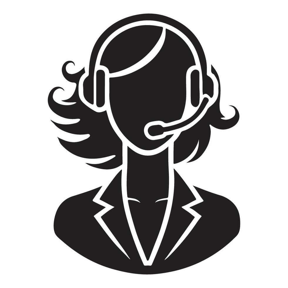 Silhouette of a Customer Service Representative vector