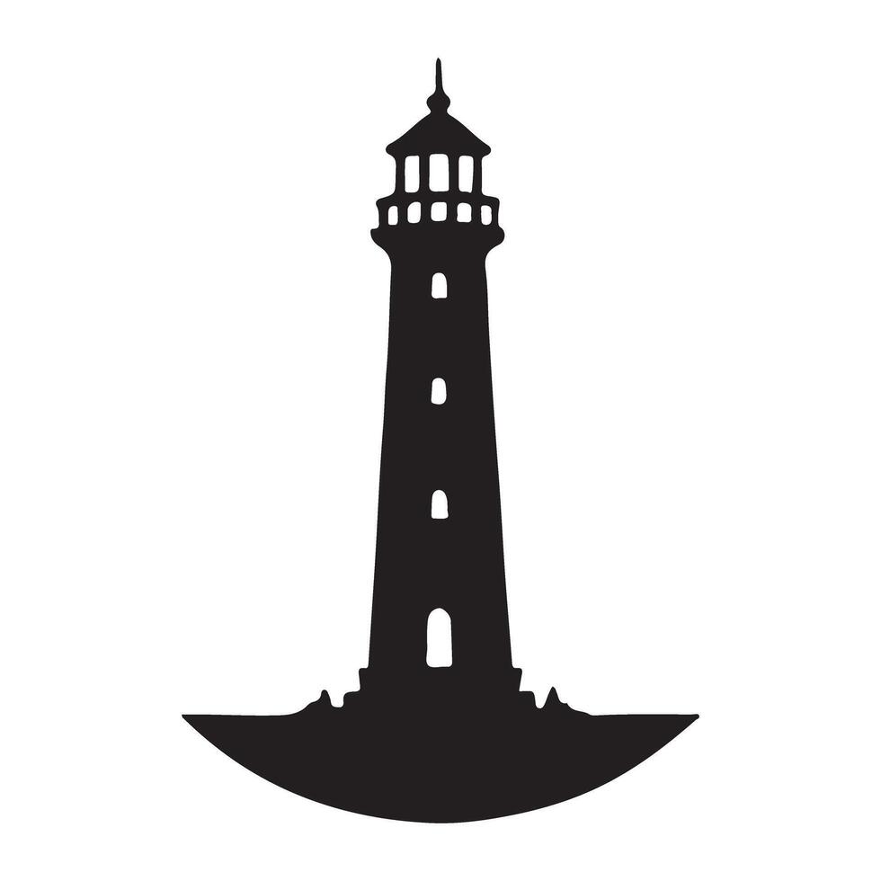 Lighthouse Silhouette Icon for Navigation vector