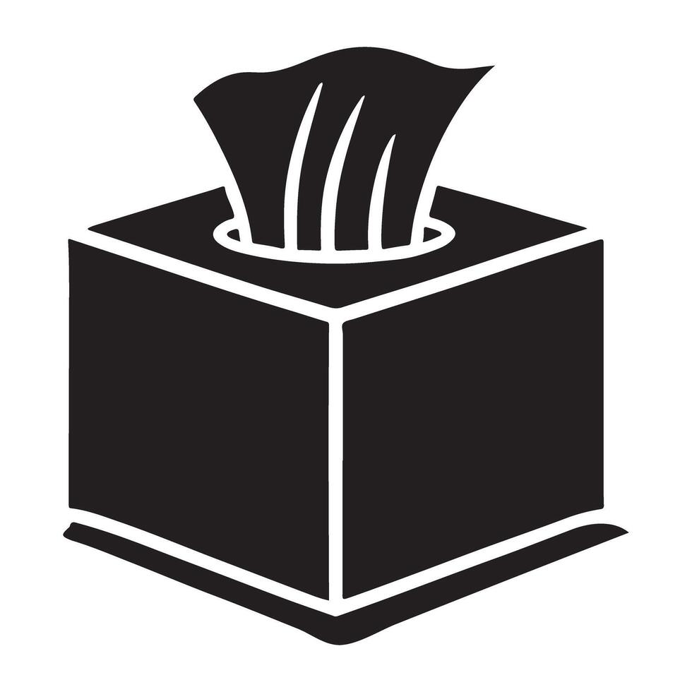 Tissue Box Silhouette Illustration Simple Design vector