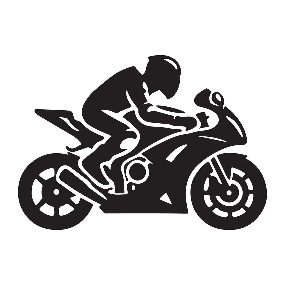 Silhouette of a Motorcyclist in Motion vector