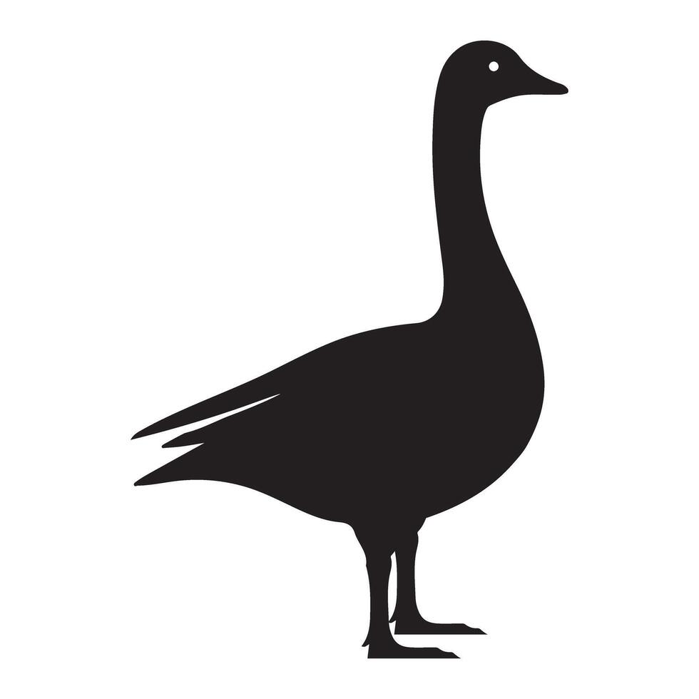 Silhouette of a Goose Standing Proudly vector
