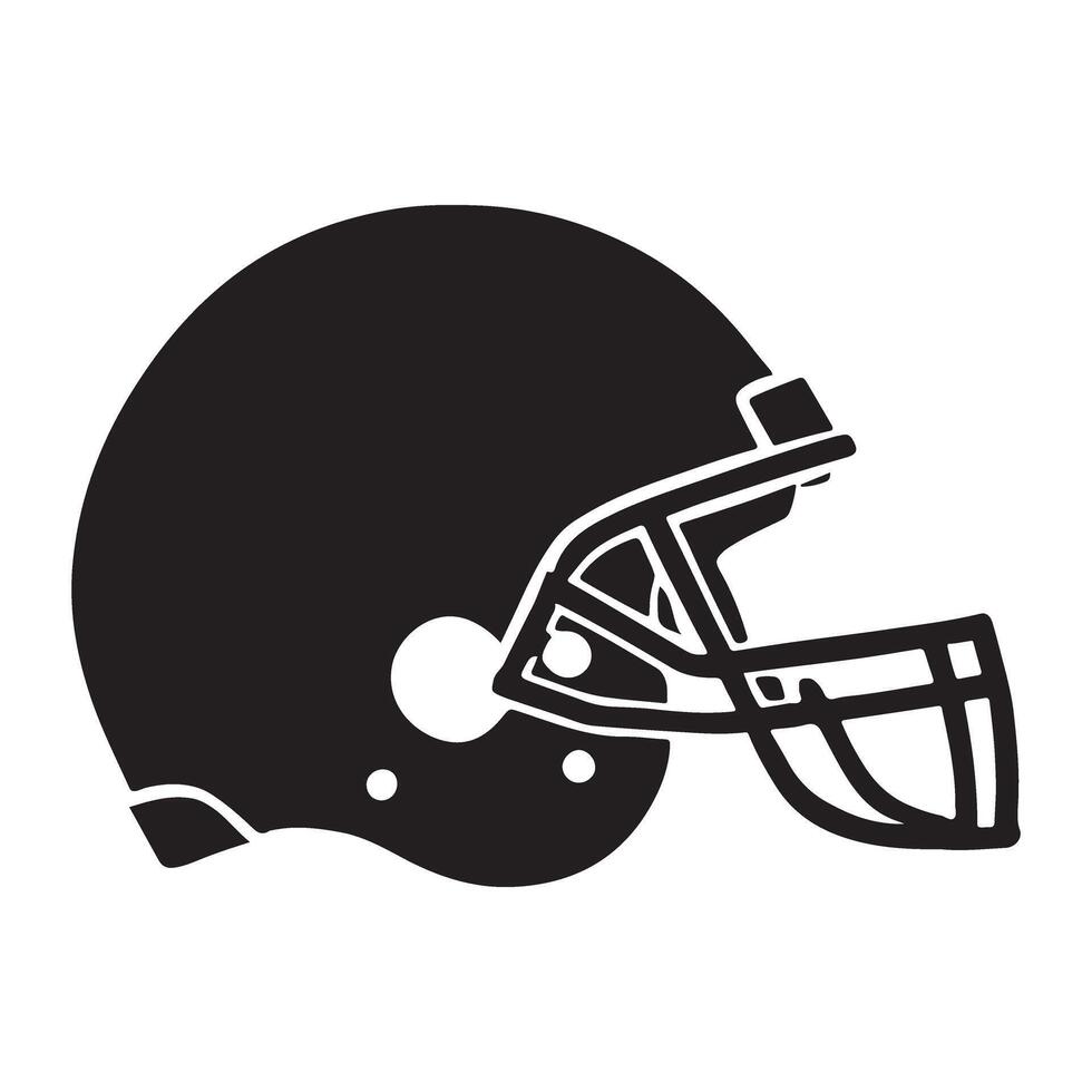Silhouette of an American Football Helmet Side View vector