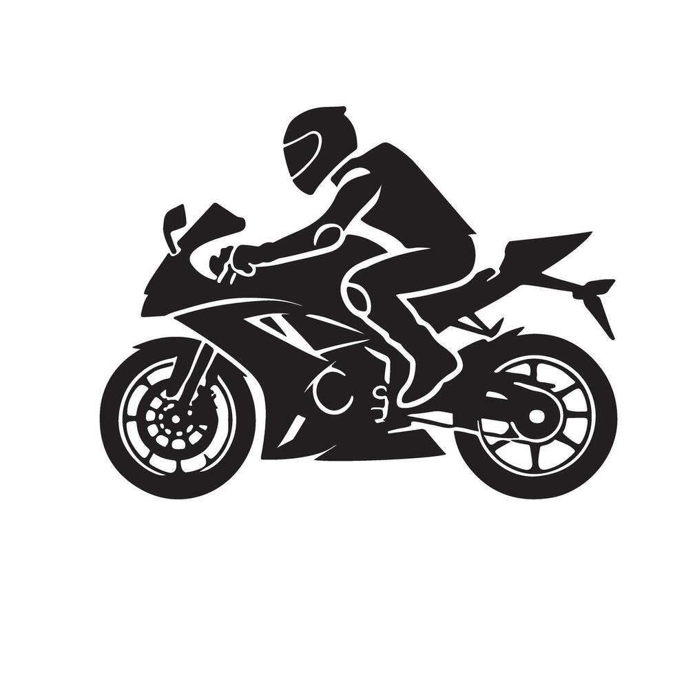 Powerful Motorbike Rider Silhouette vector