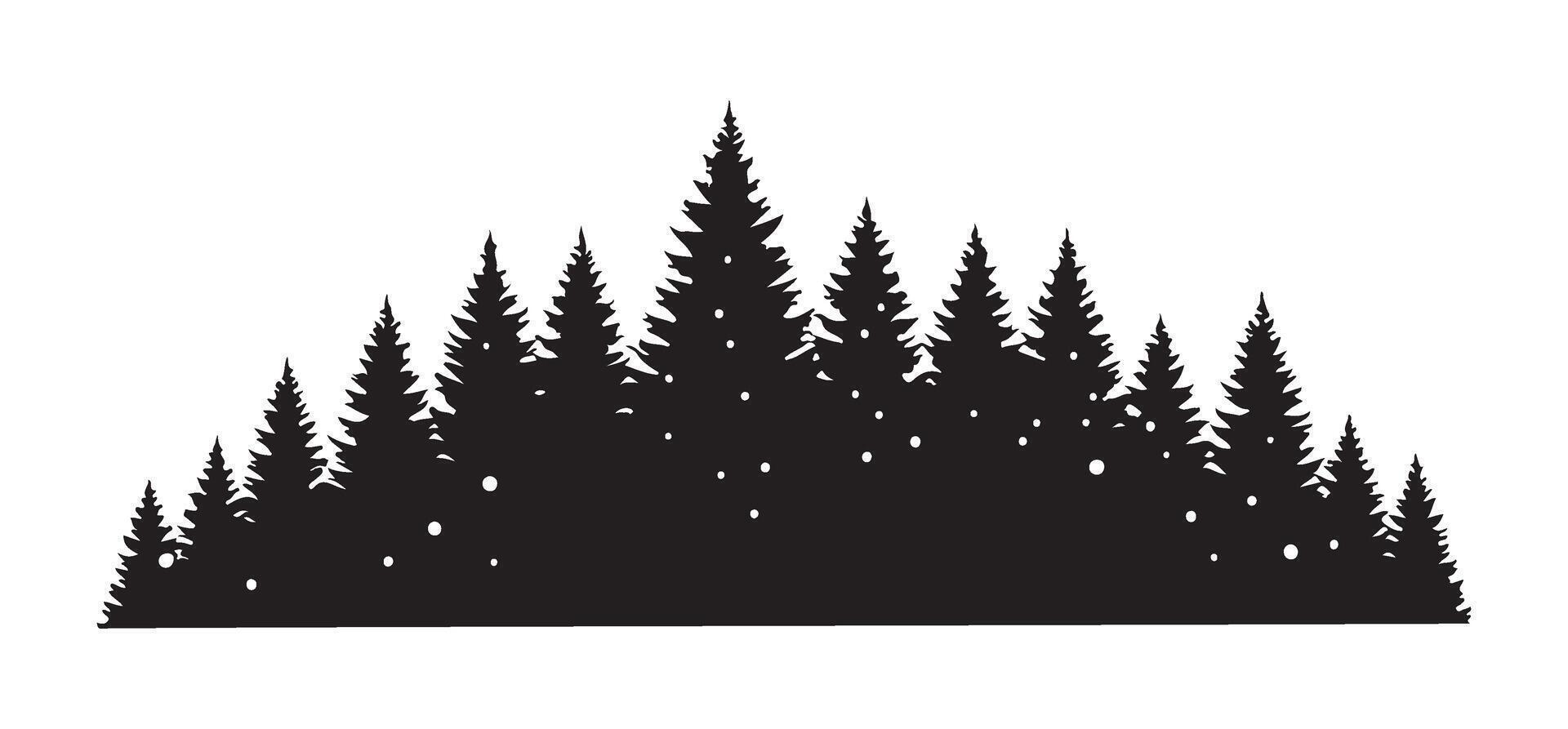 Majestic Silhouette of a Pine Forest Illustration vector