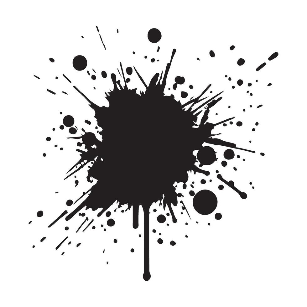 Silhouette of an Ink Splatter with Drips vector